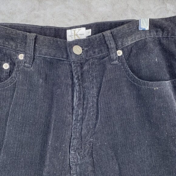VINTAGE CALVIN KLEIN -- Corduroy Jeans, Black, Straight Leg, 5 Pocket, Size 10 - Picture 5 of 10